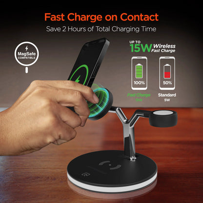 Hypergear Maxcharge 3-In-1 Magsafe Wireless Charging Stand for Phones (15515-HYP)